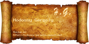 Hodossy Gergely névjegykártya